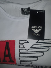 Tricou barbat la baza gatului Emporio Armani bumbac alb XL nou cod foto