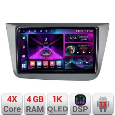 Navigatie Seat Leon 2005-2012 A-leon05 4+64 InCell Display 1K Android Waze USB Navigatie Internet Youtube Radio CarStore Technology foto