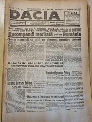 Dacia 27 septembrie 1942-mihai antonescu intalnire cu hitler,stiri de pe front foto