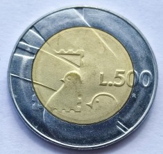 136. Moneda San Marino 500 lire 1990 (1600th Anniversary of San Marino. Peace in the world) foto