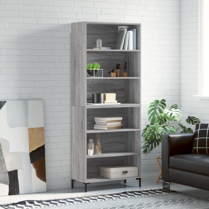 vidaXL Dulap &icirc;nalt, gri sonoma, 69,5x32,5x180 cm, lemn compozit