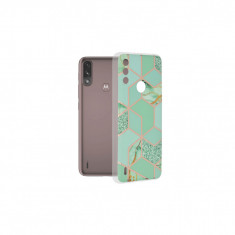 Husa Compatibila cu Motorola Moto E7 Power / Moto E7i Power Tech-Protect Marble Green Hex