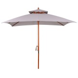 Outsunny Umbrelă de Grădină cu Sistem cu Coardă și Parasolar cu 2 Niveluri, 300x300x297 cm, Gri | Aosom Romania