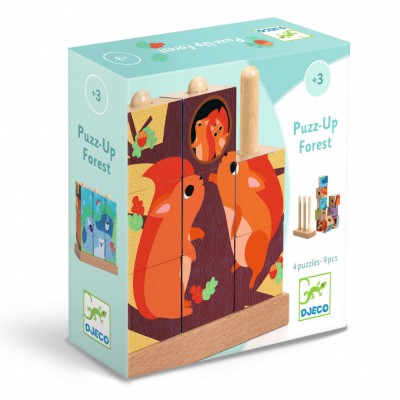 Puzzle vertical cu cuburi Puzz-Up Forest, Djeco foto