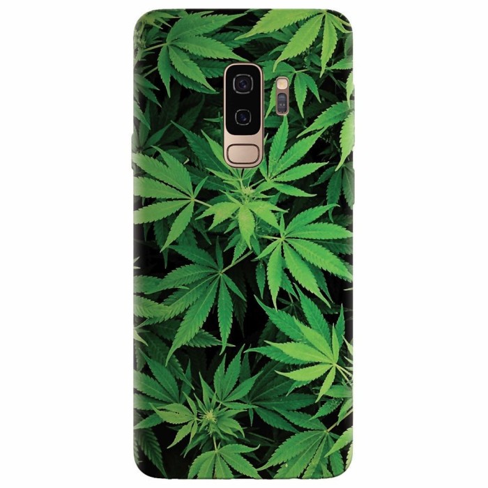 Husa silicon pentru Samsung S9 Plus, Green Leaf Pattern