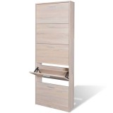 Cumpara ieftin Pantofar cu 5 compartimente din lemn, aspect de stejar