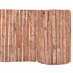 vidaXL Gard din scoarță de copac, 1000 x 50 cm foto