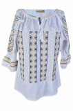 Bluza tip ie dama R24, alb pur/bej , marimea 2XL