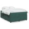 vidaXL Pat box spring cu saltea, verde &icirc;nchis, 140x190 cm, catifea 3285641