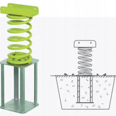 Balansoar pe arc pentru copii Elefant HDPE cu prindere in beton KBT