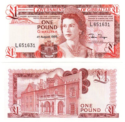 Gibraltar 1 Pound 1988 P-20 UNC foto