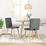 VidaXL Scaune de sufragerie, 2 buc., gri &icirc;nchis, material textil