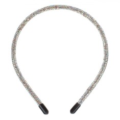 Coroniță Păr Dama, Cilindrică, Strass Alb