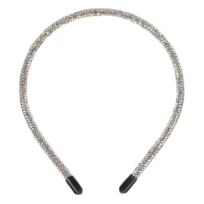 Coroniță Păr Dama, Cilindrică, Strass Alb foto