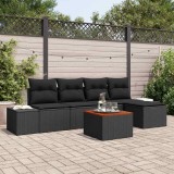 Cumpara ieftin Set de canapele pentru grădină 6 pcs Negru