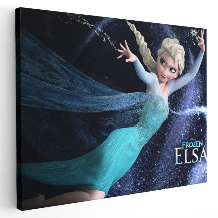 Tablou afis Elsa Frozen desene animate 2156 Tablou canvas pe panza CU RAMA 60x90 cm