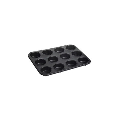 Tava, forma pentru copt prajituri, briose, 12 forme 26,5 cm x 35,5 cm, negru, Klausberg foto