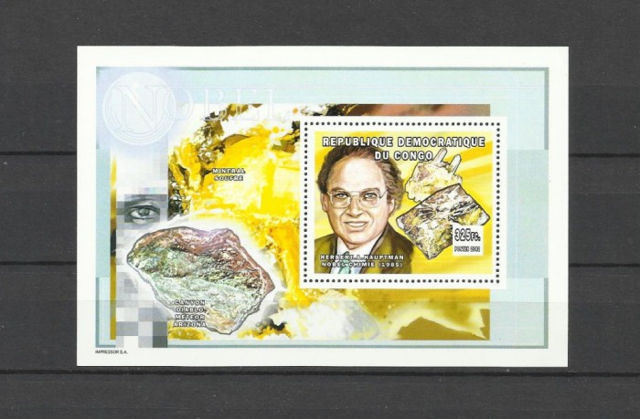DR CONGO 2002 MINERALE PERSONALITATI PREMIUL NOBEL HAUPTMAN
