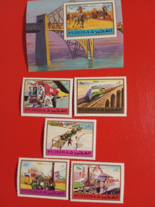 FUJEIRA, TRENURI - COLIȚĂ + SERIE COMPLETĂ MNH