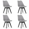 Set 4 scaune bucatarie/living, Artool, Mark, PP, lemn, gri si negru, 49x55.5x82.5 cm