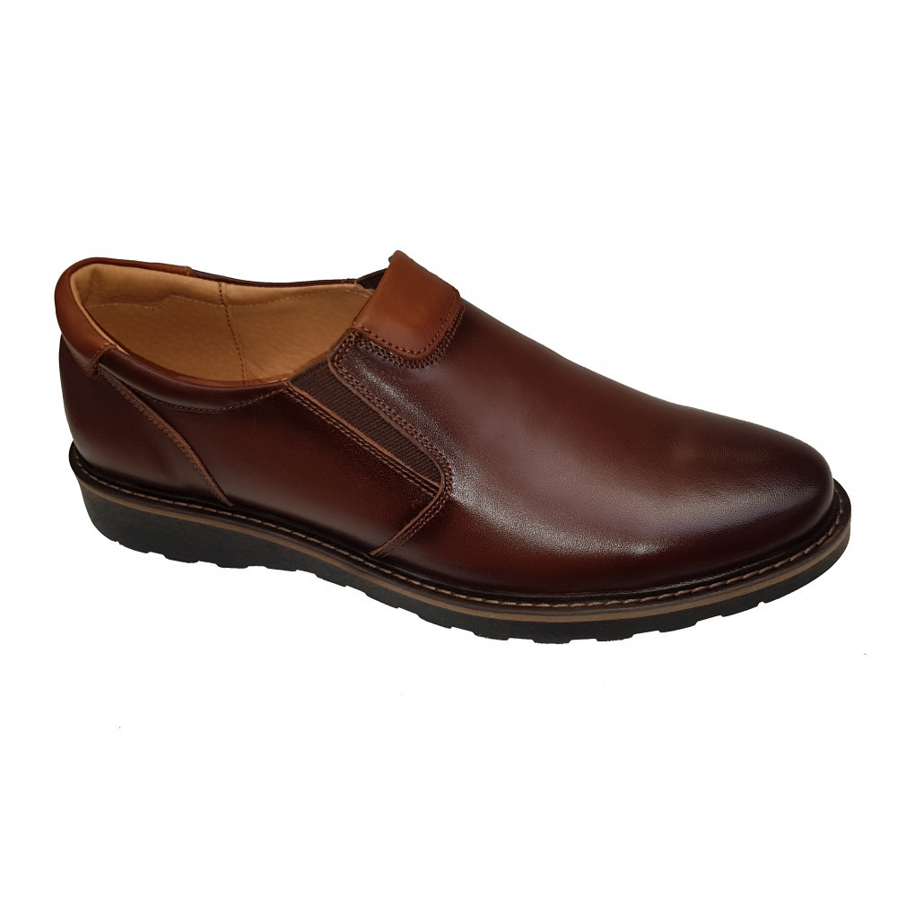 Pantofi barbatesti romanesti din piele naturala fara siret negru si maro,  40 - 44 | Okazii.ro