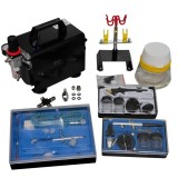 Cumpara ieftin vidaxl Set compresor aerograf cu 3 pistoale