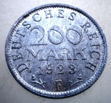 7.743 GERMANIA WEIMAR 200 MARK 1923 F, Europa, Aluminiu