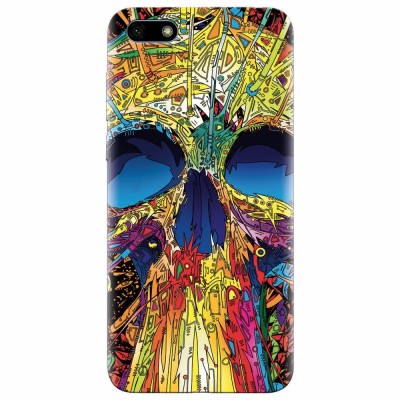 Husa silicon pentru Huawei Y5 Prime 2018, Abstract Multicolored Skull foto