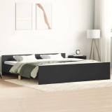 vidaXL Cadru pat metalic cu tăblii de cap/picioare, negru, 200x200 cm
