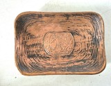 Tăviță decorativă din cupru, metaloplastie vintage cu motiv păsări, farfurie de perete