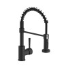 Baterie Bucatarie Negru Mat cu Dus Extractibil, Pipa Inalta C, Monocomanda, Pivotanta 180&deg;, Alama/Cupru, 405mm