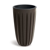 Ghiveci decorativ de flori, rotund, inalt, cafeniu, 29x50 cm, 23/9 L, Wario ECO