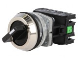 Comutator Rotativ 30mm 2NC/NO Negru IP56