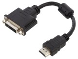 Adaptor DVI-I (24+5) soclu la HDMI mufă, 0,2m, negru