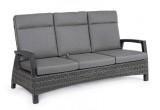 Cumpara ieftin Canapea recliner rattan sintetic perne textil gri Britton 194.5x83x103 cm