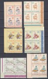ROMANIA 1961 LP 526 INSTRUMENTE MUZICALE BLOCURI DE 4 TIMBRE MNH, Nestampilat