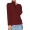 BL1001-81 Pulover tricotat, cu spect reiat, guler inalt si snur pe laterale