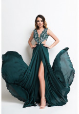 Rochie lunga Elsa Impreial green foto