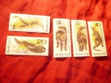 Serie URSS 1990 - Fauna preistorica , 5 valori, Nestampilat