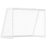 SPORTNOW Poartă de fotbal, plasă robustă, cadru din plastic, țăruși, 180L x 92B x 124H cm, Alb | Aosom Romania