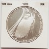389 Bulgaria 100 leva 1993 1994 Winter Olympics, Lillehammer km 209 argint, Europa