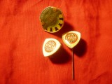 3 Insigne RSR Rulmentul Barlad , h= 2 si 1,5cm , metal si email
