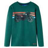 Tricou cu m&acirc;neci lungi pentru copii, verde, 104