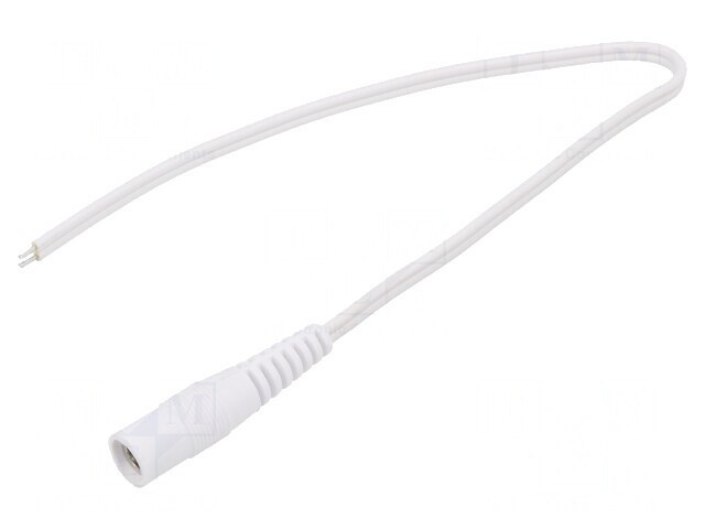 Cablu DC 5,5/2,5 Soclu Drept Alb 0,25m