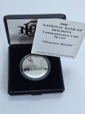 D2 MOLDOVA 50 lei 2000 /Manastirea RACIULA / argint .925 ,16.5 g / tiraj 1000 buc / in caseta originala ,certificat /proof