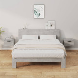 Gossi noptiere de perete, 2 buc., gri beton, 34x30x20 cm