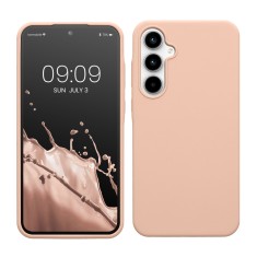 Husa Kwmobile pentru Samsung Galaxy A35, Crem, Silicon, KWM000021PA019C foto