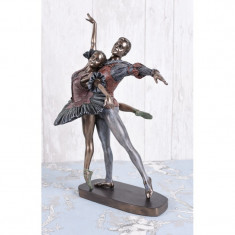 Statueta din ceramica cu bronz cu doi balerini WU69258A5 foto
