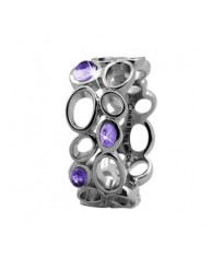 Inel Big Amethyst Bubbles, Argint, Ametist, Masura 49 foto