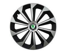 Set 4 capace roti Fame Gri-Negru cu inel R14, pentru gama auto Skoda foto